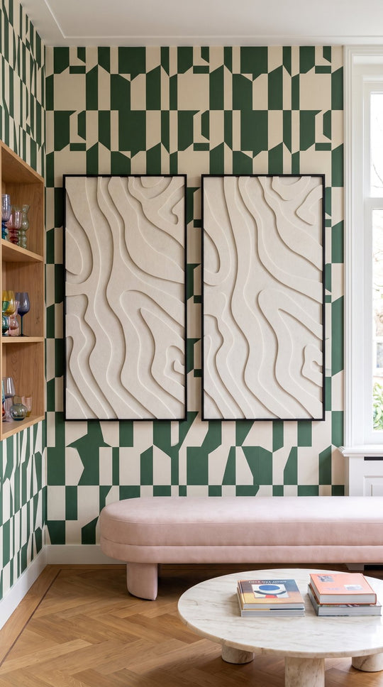 Petterns akoestisch kunstwerk | Lava in de kleur gebroken wit (Twin)