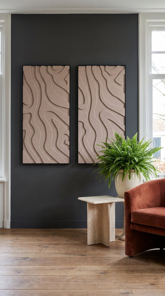 Petterns akoestisch kunstwerk | Lava in de kleur zand (Twin)