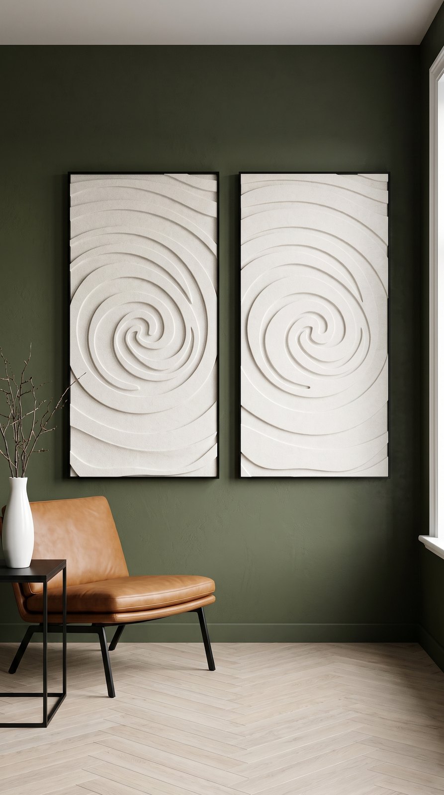 Petterns akoestisch kunstwerk | Swirl in de kleur gebroken wit (Twin)