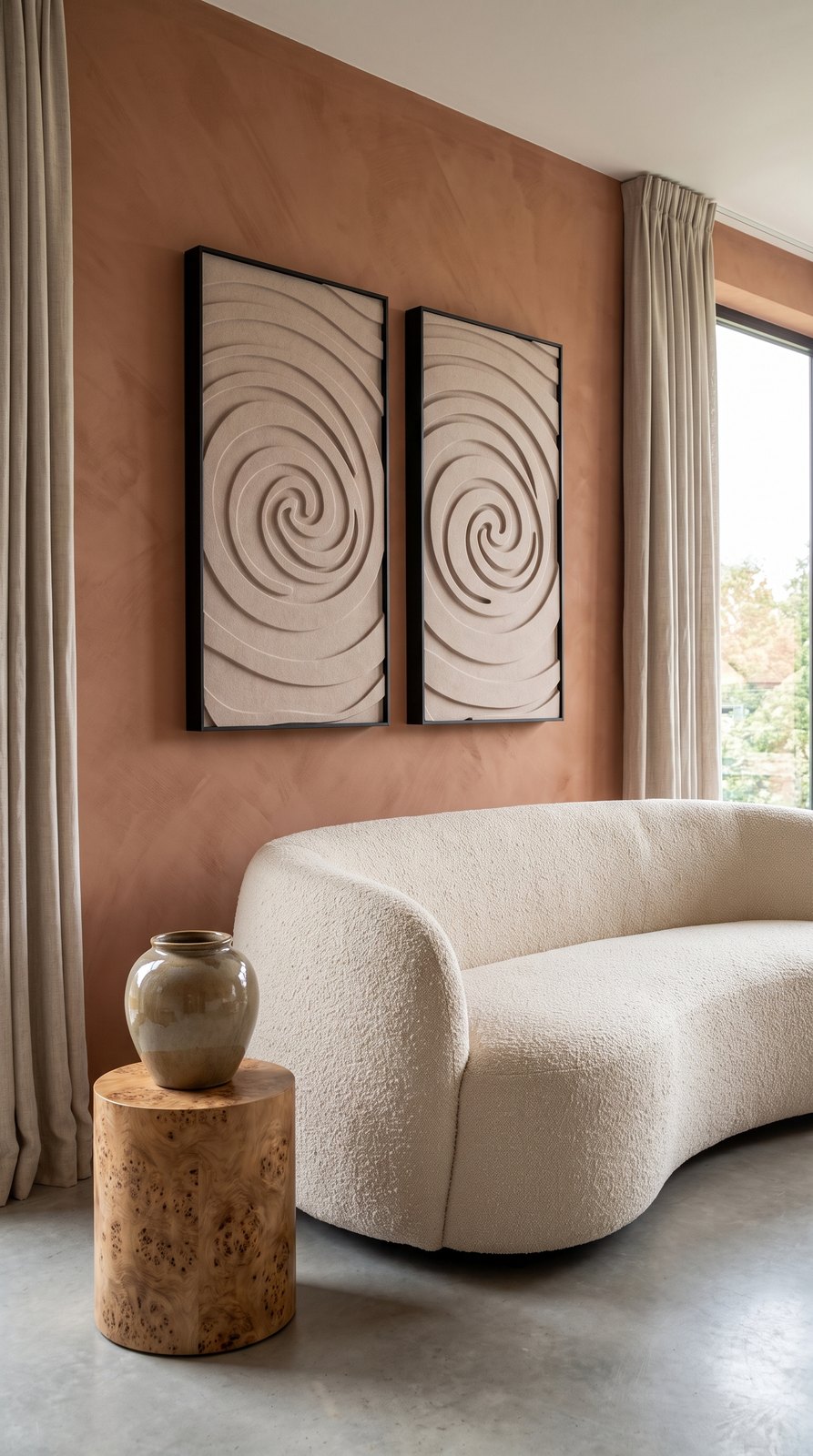Petterns akoestisch kunstwerk | Swirl in de kleur zand (Twin)