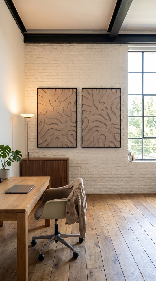 Petterns akoestisch kunstwerk | Plants in de kleur zand (Twin)