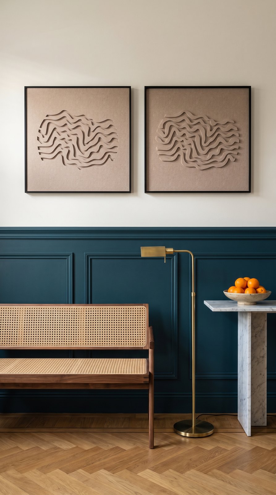 Petterns akoestisch kunstwerk | Wave in de kleur zand (Twin)