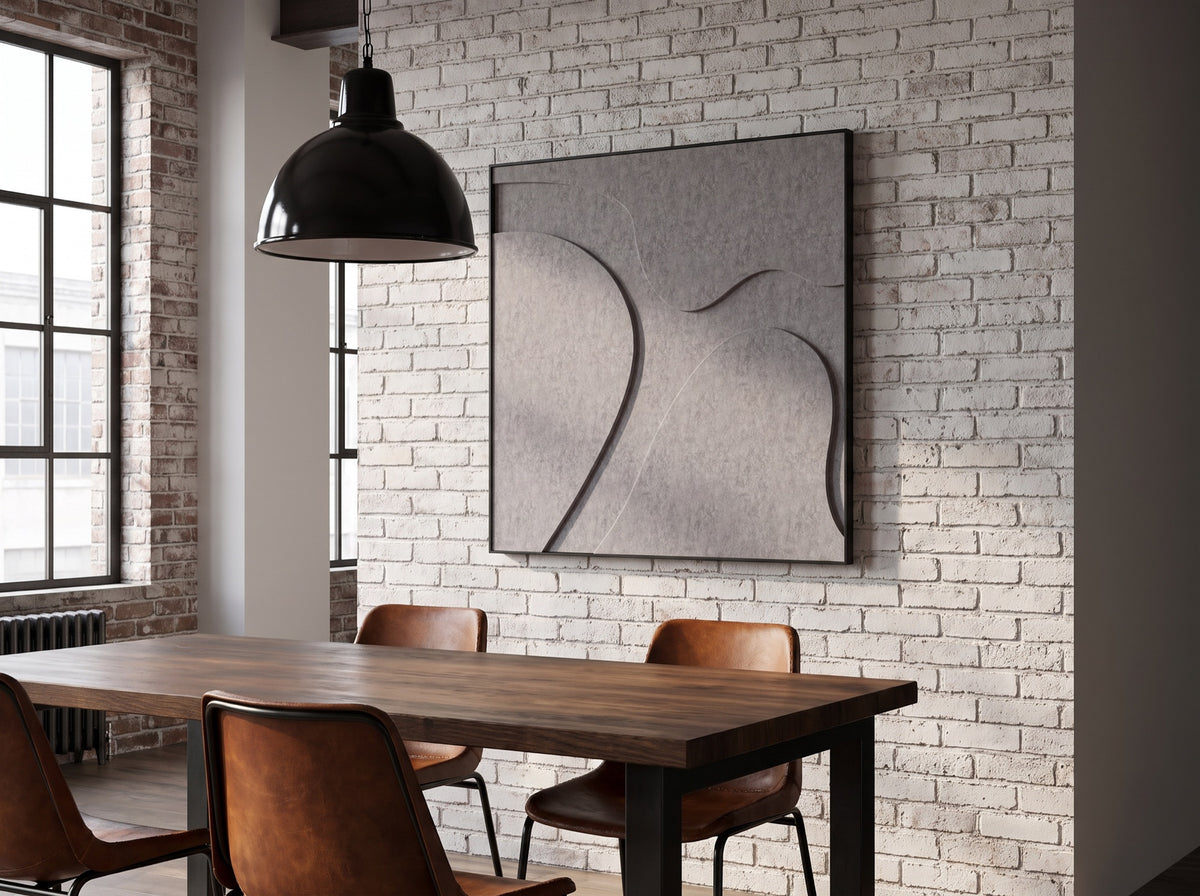 Eetkamer met akoestisch kunstwerk Cow | Akoestisch kunstwerk
