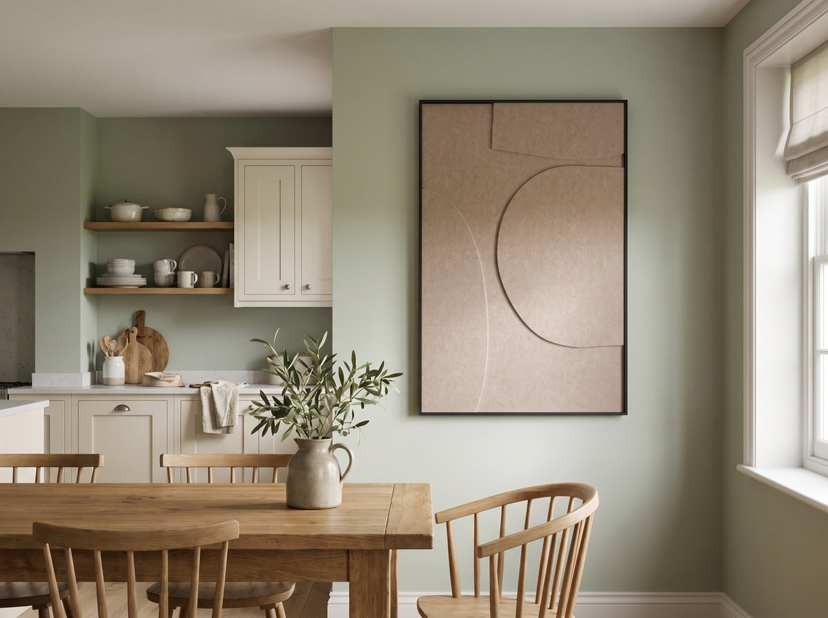 Keuken met akoestisch kunstwerk Organic | Akoestisch kunstwerk