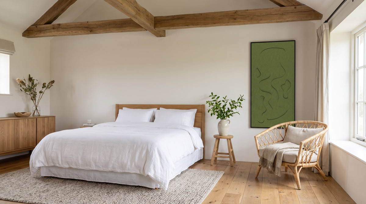Slaapkamer met akoestisch kunstwerk Steam | Akoestisch kunstwerk