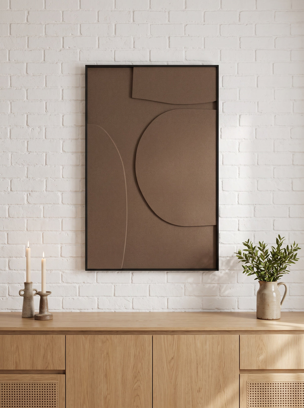 Dressoir met akoestisch kunstwerk Organic | Akoestisch kunstwerk